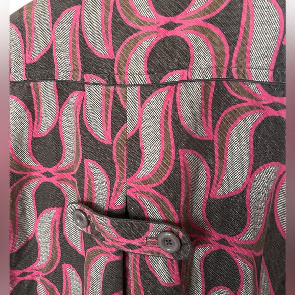 Elevenses Anthropologie Paisley Pink Grey Peacoat Sz 12 NWOT Winter Coat - Picture 7 of 9